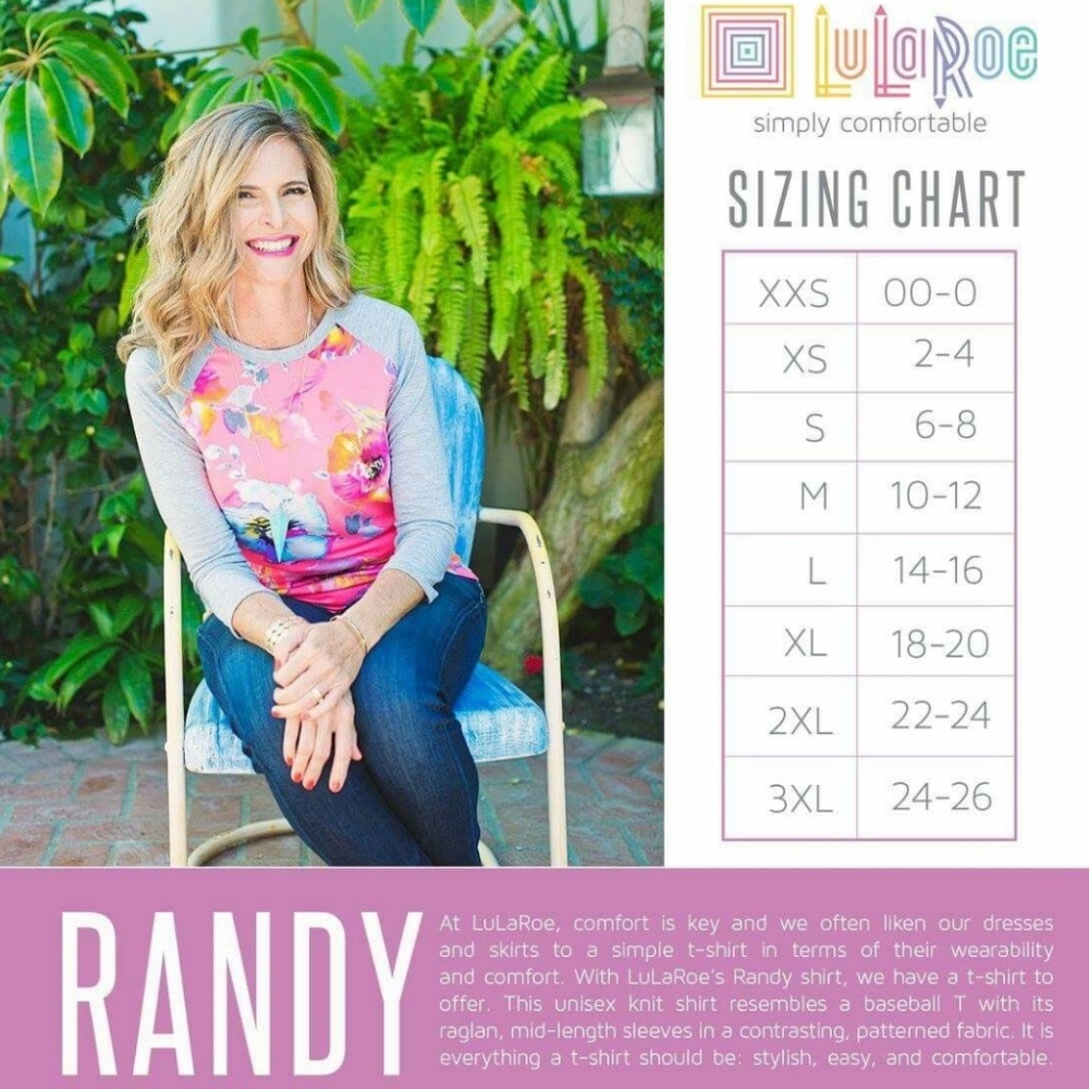 Two Lularoe Randy Tees - Picture 2 of 2